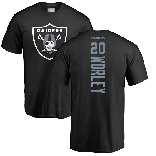 Men Oakland Raiders Black Daryl Worley Backer NFL Football #20 T Shirt->oakland raiders->NFL Jersey